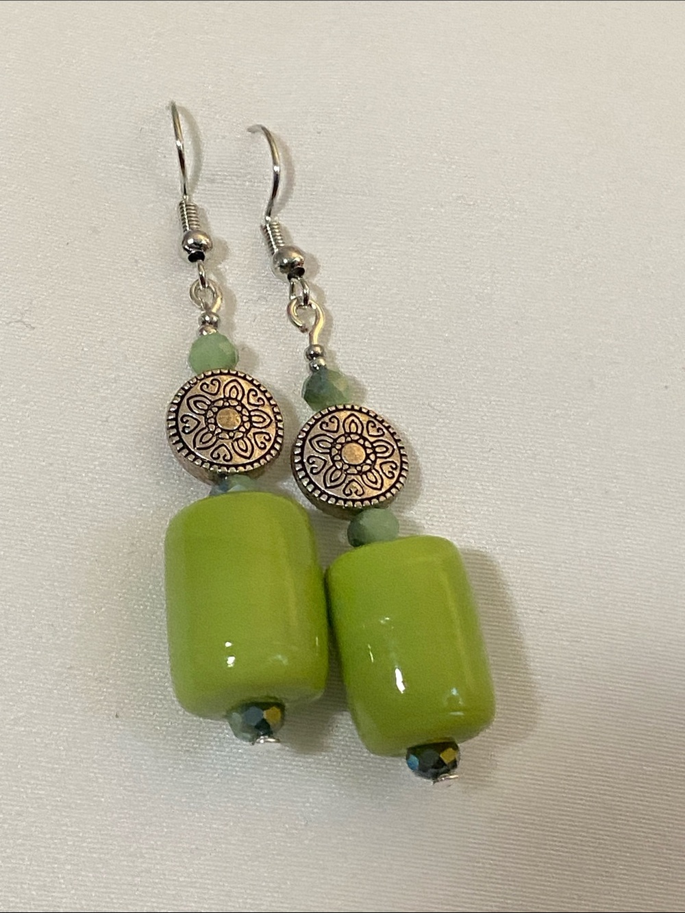 Green Beaded Drop Earrings - Womens Jewelry